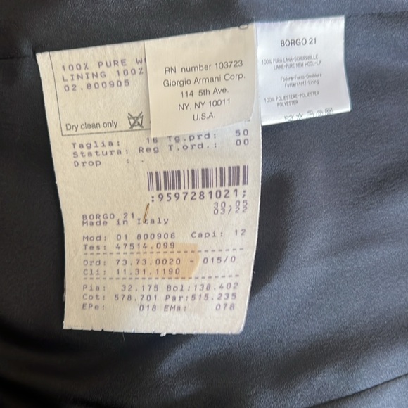 NWT! Giorgio Armani Borgo 21 Italy Blazer Jacket Size 50 - Picture 10 of 11